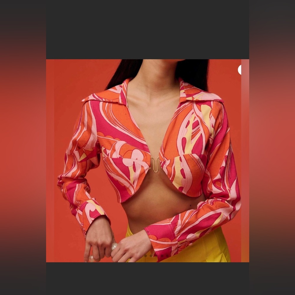 Cult Gaia Soraya Top Persian Paisley Rose